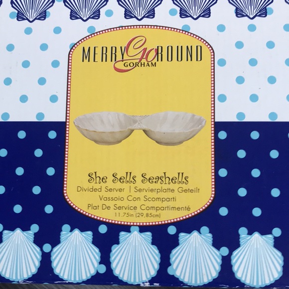 Merry Go Round Gorham She Sells Seashells 2 Part Server NIB - Picture 2 of 7